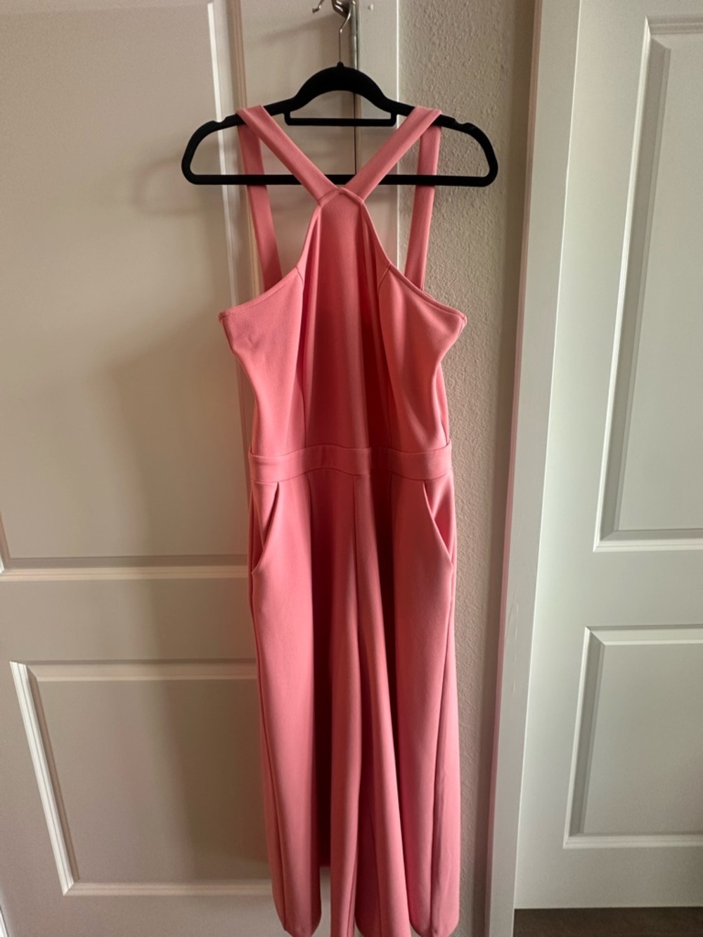New York & Company Light Pink Halter Jumpsuit- Sz L